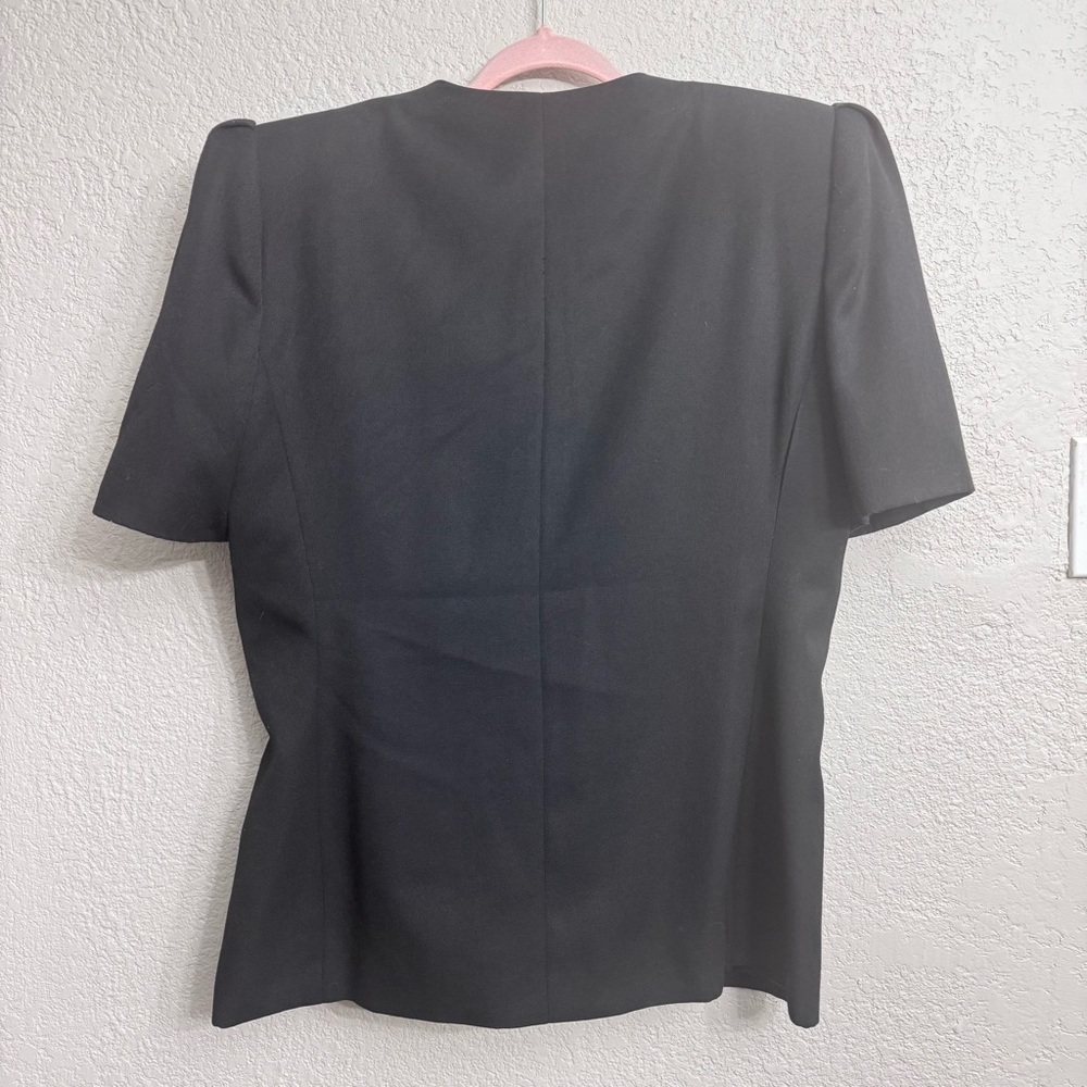 Kasper for A.S.L Black Double Breasted Short Sleeve Blazer – Size 14 - Picture 6 of 8